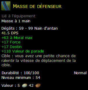 Masse de défenseur