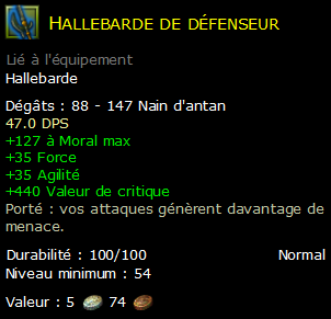 Hallebarde de défenseur