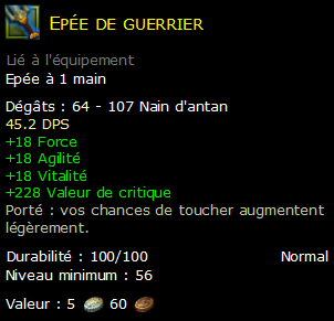 Epée de guerrier