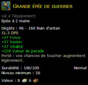 Grande épée de guerrier