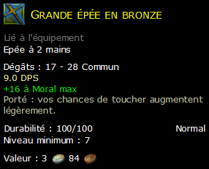 Grande épée en bronze