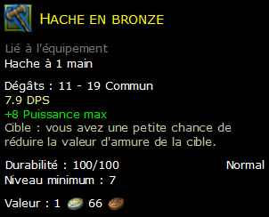 Hache en bronze