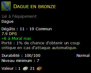 Dague en bronze