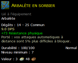 Arbalète en sorbier