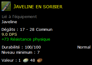 Javeline en sorbier