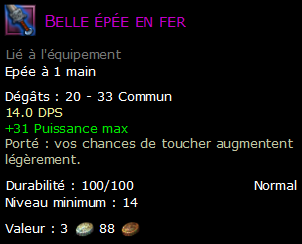 Belle épée en fer