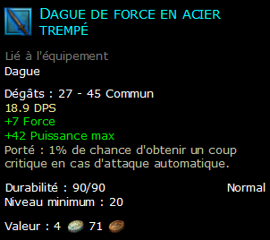 Dague de force en acier trempé