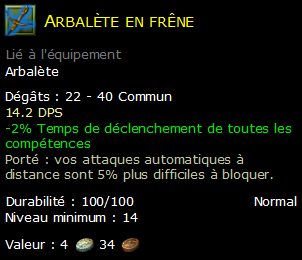 Arbalète en frêne