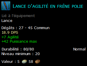 Lance d'agilité en frêne polie