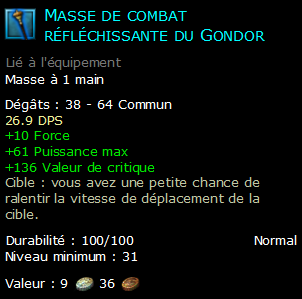 Masse de combat réfléchissante du Gondor