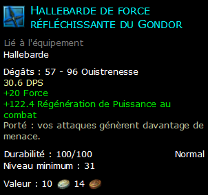 Hallebarde de force réfléchissante du Gondor