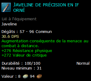 Javeline de précision en if orné