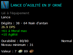 Lance d'agilité en if orné