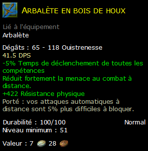 Arbalète en bois de houx