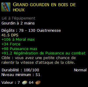 Grand gourdin en bois de houx