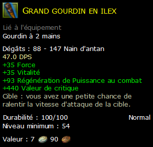 Grand gourdin en ilex