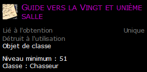 Guide vers la Vingt et unième salle