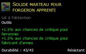 Solide marteau pour forgeron apprenti