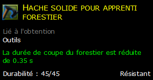 Hache solide pour apprenti forestier