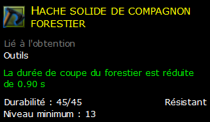 Hache solide de compagnon forestier