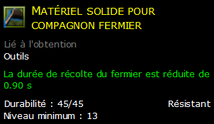 Matériel solide pour compagnon fermier