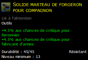 Solide marteau de forgeron pour compagnon