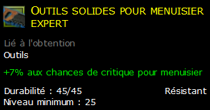 Outils solides pour menuisier expert