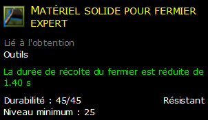 Matériel solide pour fermier expert