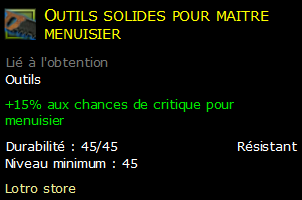 Outils solides pour maitre menuisier