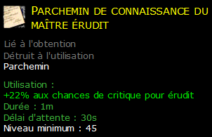 Parchemin de connaissance du maître érudit