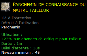 Parchemin de connaissance du maître tailleur