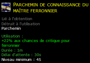 Parchemin de connaissance du maître ferronnier