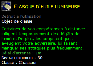 Flasque d'huile lumineuse