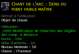 Chant de l'arc : Sens du point faible maître