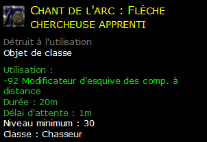 Chant de l'arc : Flèche chercheuse apprenti