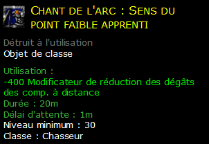 Chant de l'arc : Sens du point faible apprenti