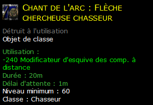 Chant de l'arc : Flèche chercheuse chasseur