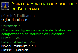 Pointe à monter pour bouclier de Beleriand