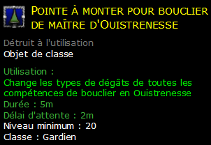 Pointe à monter pour bouclier de maître d'Ouistrenesse