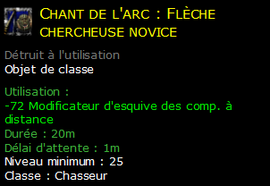 Chant de l'arc : Flèche chercheuse novice