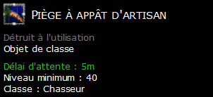 Piège à appât d'artisan