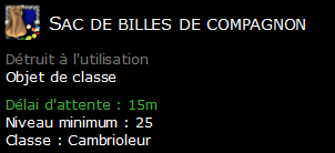 Sac de billes de compagnon