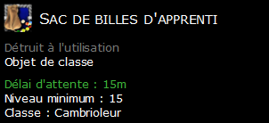 Sac de billes d'apprenti