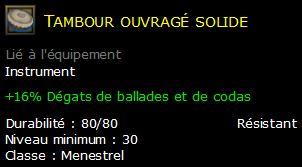 Tambour ouvragé solide