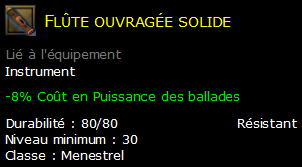 Flûte ouvragée solide