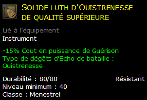 Solide luth d'Ouistrenesse de qualité supérieure