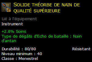 Solide théorbe de nain de qualité supérieure