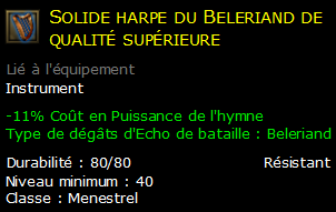 Solide harpe du Beleriand de qualité supérieure