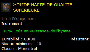 Solide harpe de qualité supérieure