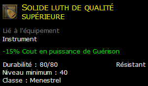 Solide luth de qualité supérieure